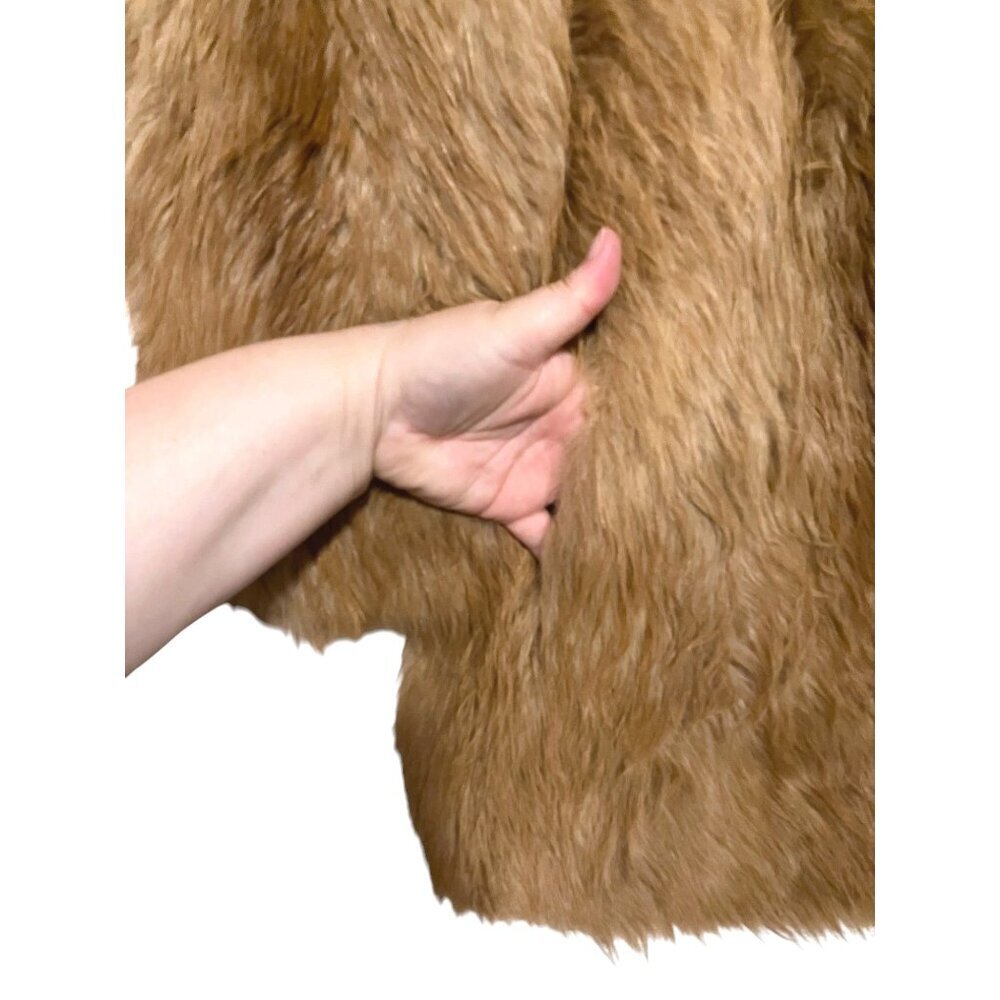 Vintage Fur Coat M Fox Fur Cropped Luxury Glam Maximalist 60s Mob Wife - Picture 2 of 6